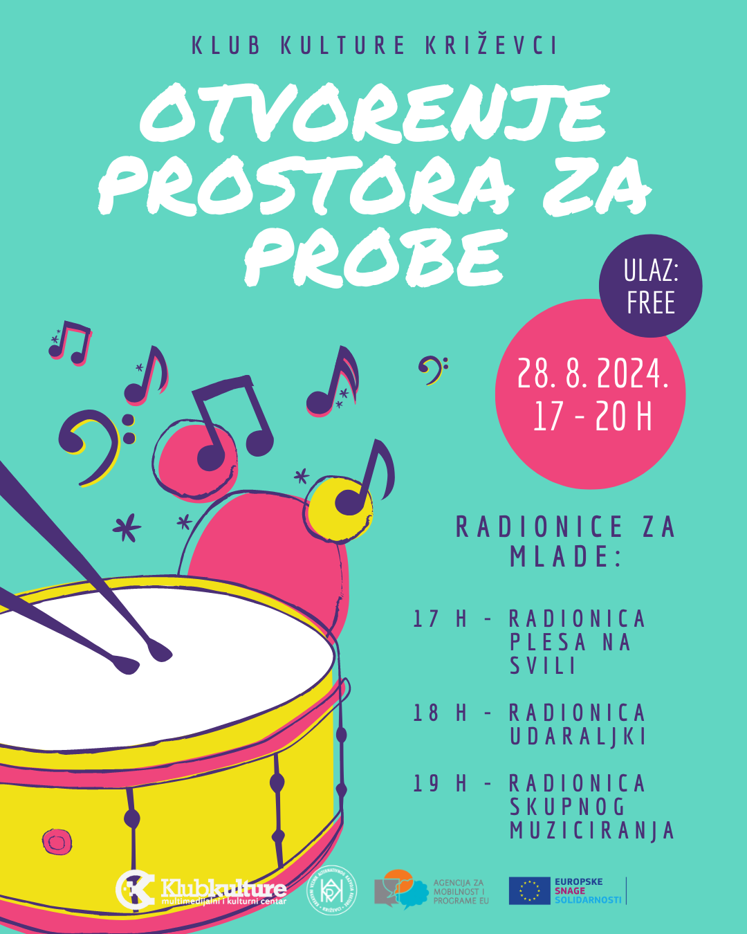 U srijedu otvorenje prostora za probe u sklopu Kluba kulture